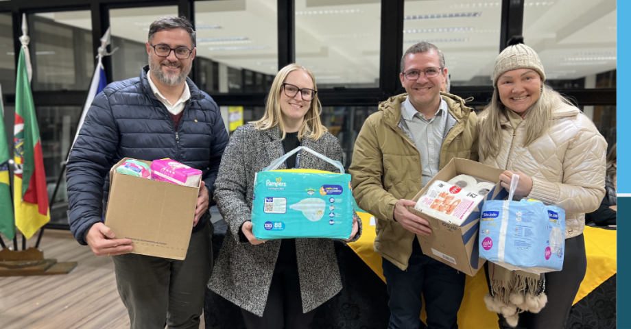 HUSFP recebe doação de produtos de higiene arrecadados por escola e Rotary Club