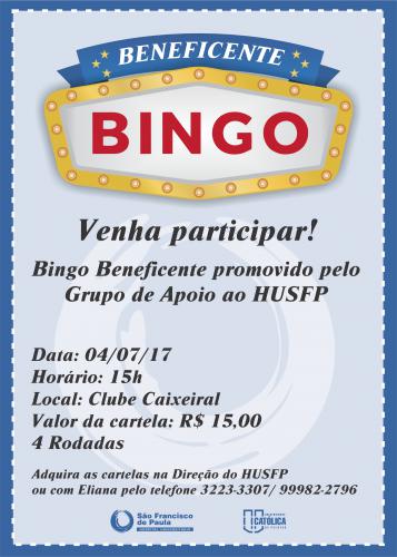 Bingo Beneficente é promovido pelo Grupo de Apoio